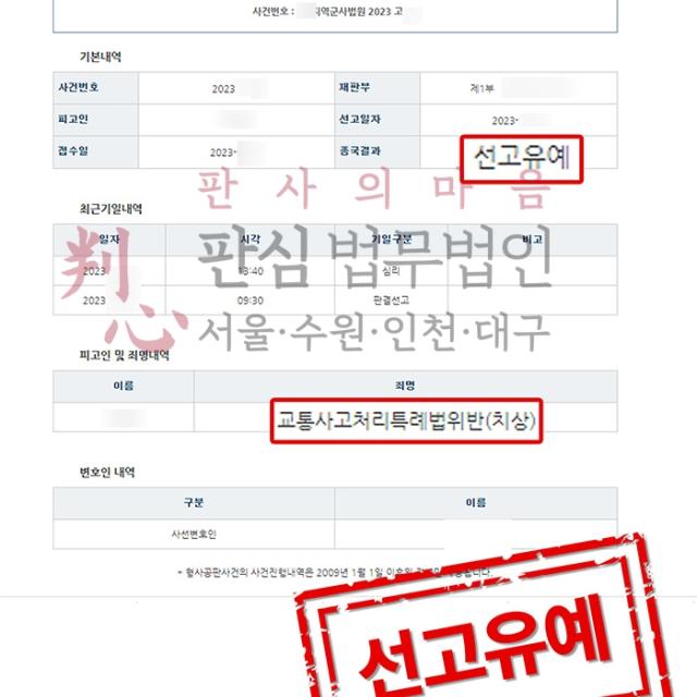 [선고유예] 12대중과실 | 군인 신분의 신호위반 및 중앙선침범 교통사고 사건, 선고유예